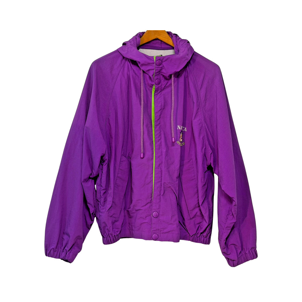 Nautica M Full Zip Windbreaker Purple Nylon w/Mesh Lining 90s Vintage Streetwear
